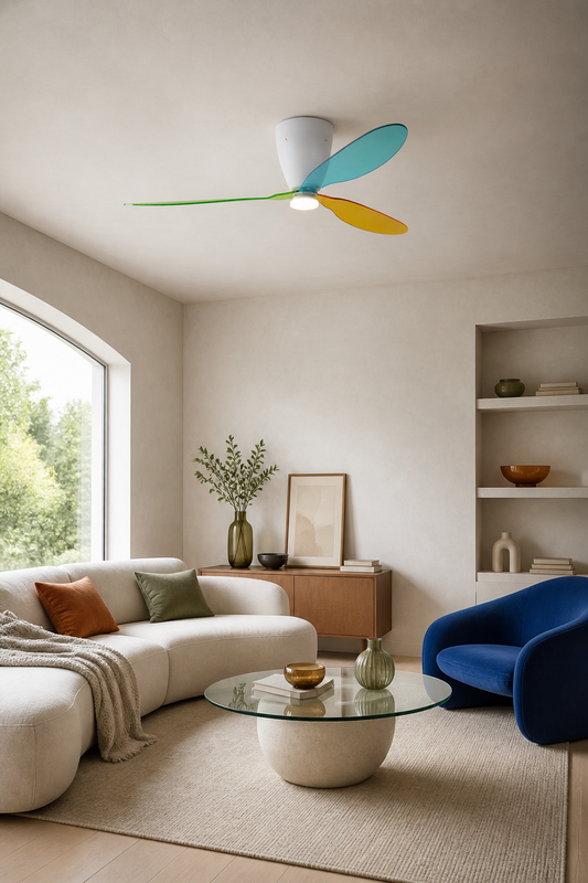 Multicolor Translucent-Blade Ceiling Fan with Light - FAN933-01