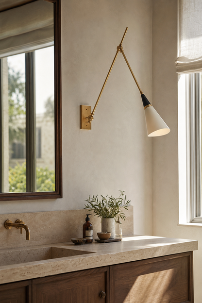 Adjustable Brass Wall Sconce