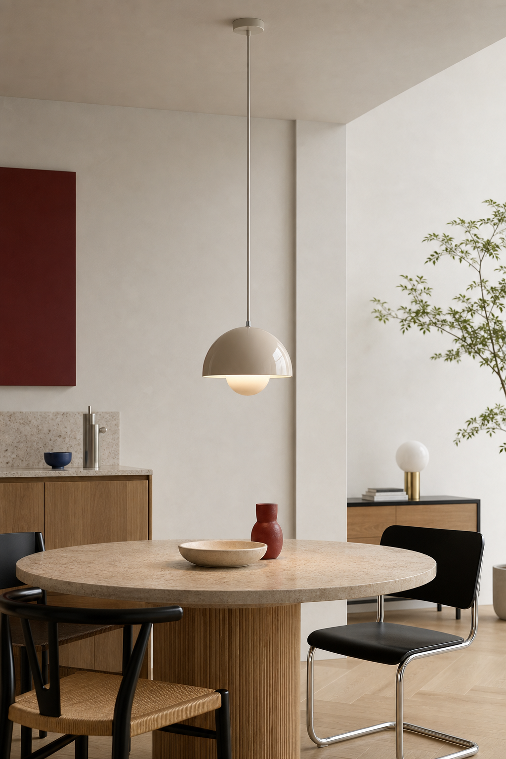 
Colorful Flowerpot Metal Dome Pendant Light