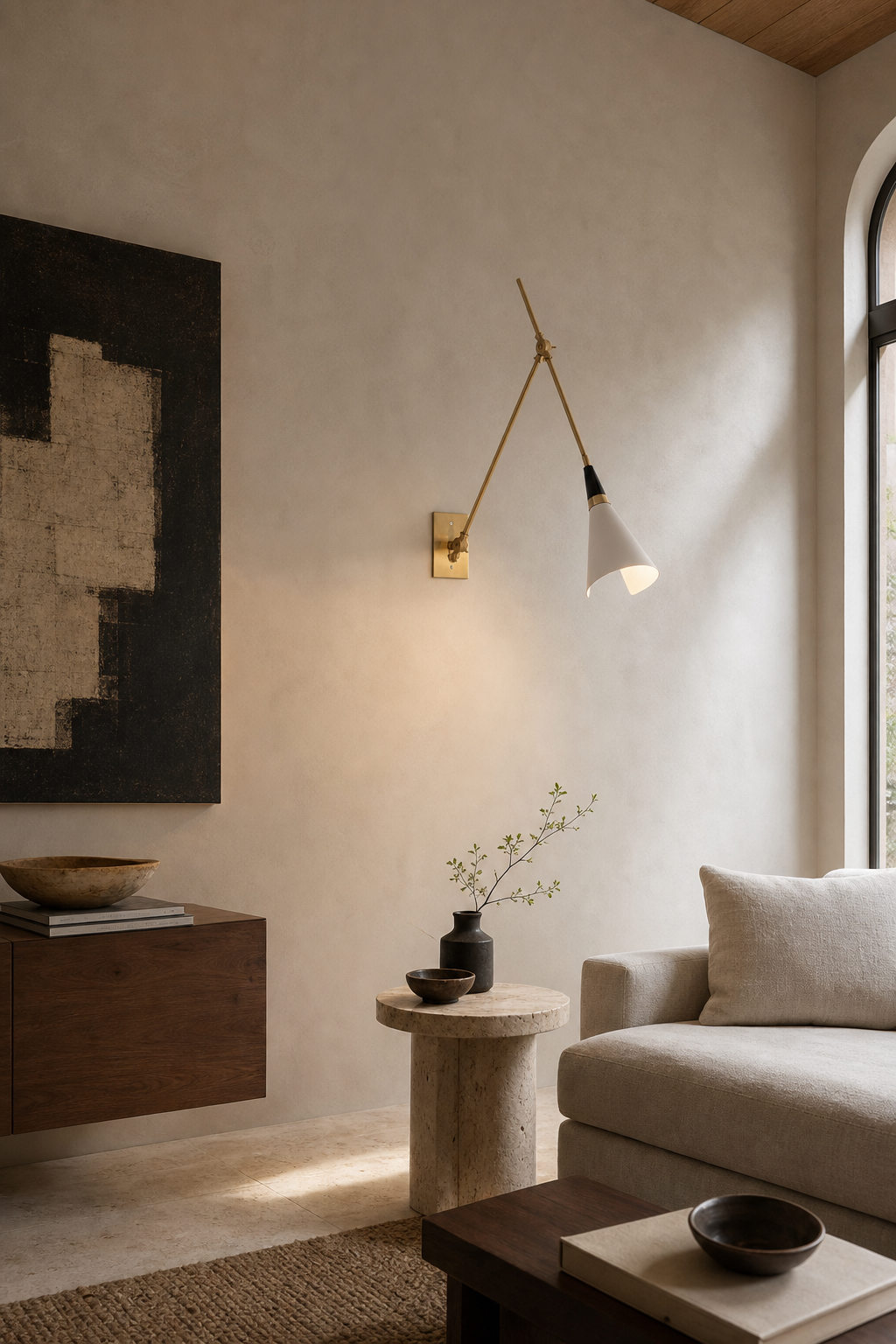 
Adjustable Brass Wall Sconce