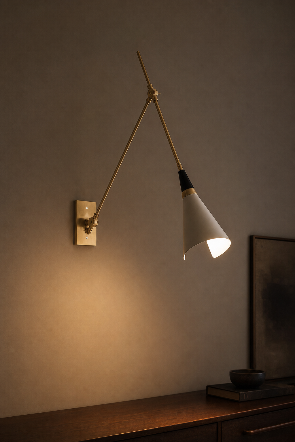 
Adjustable Brass Wall Sconce