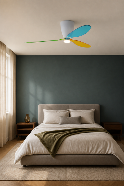 Multicolor Translucent-Blade Ceiling Fan with Light - FAN933-01