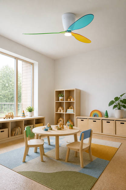 Multicolor Translucent-Blade Ceiling Fan with Light - FAN933-01