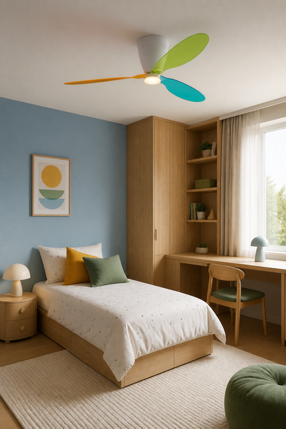 Multicolor Translucent-Blade Ceiling Fan with Light - FAN933-01
