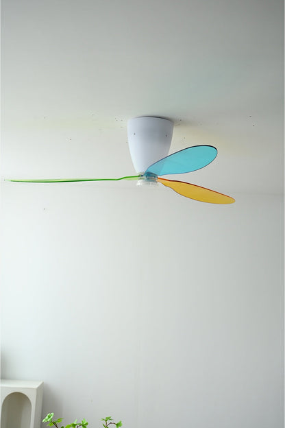 Multicolor Translucent-Blade Ceiling Fan with Light - FAN933-01