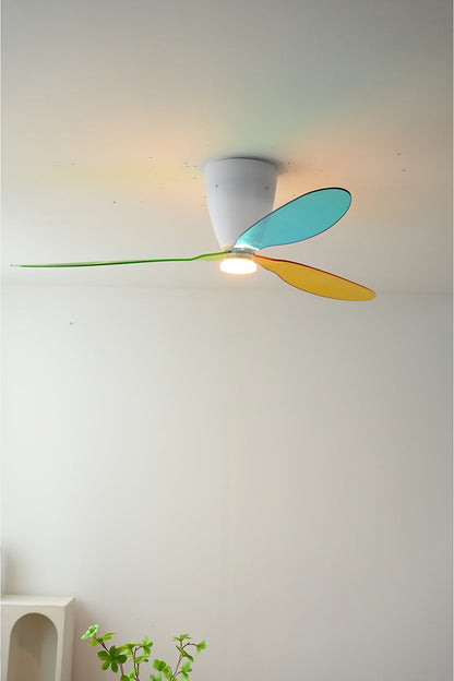Multicolor Translucent-Blade Ceiling Fan with Light - FAN933-01