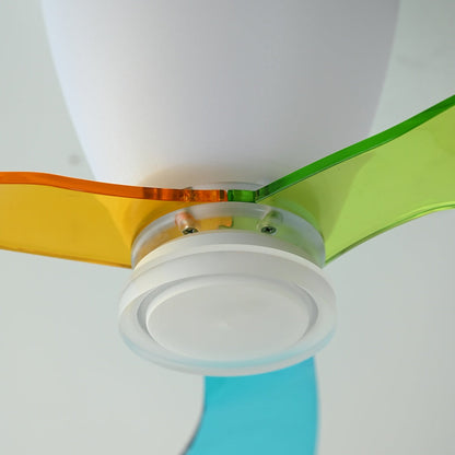 Multicolor Translucent-Blade Ceiling Fan with Light - FAN933-01