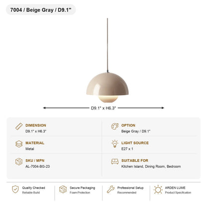 Flowerpot Dome Pendant Light SKU AL-7004-BG-23
