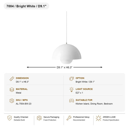 Flowerpot Dome Pendant Light SKU AL-7004-BW-23