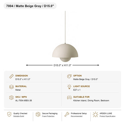 Flowerpot Dome Pendant Light SKU AL-7004-MBG-38