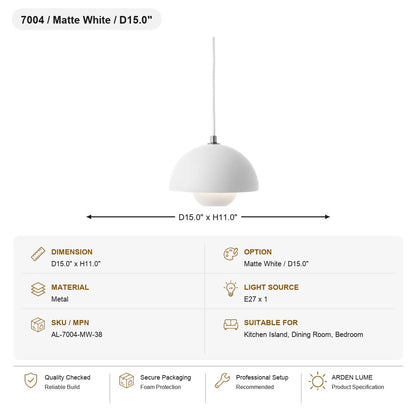 Flowerpot Dome Pendant Light SKU AL-7004-MW-38