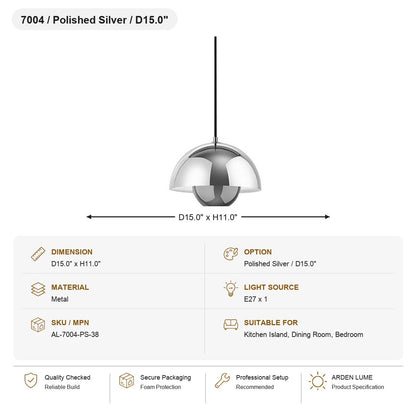 Flowerpot Dome Pendant Light SKU AL-7004-PS-38