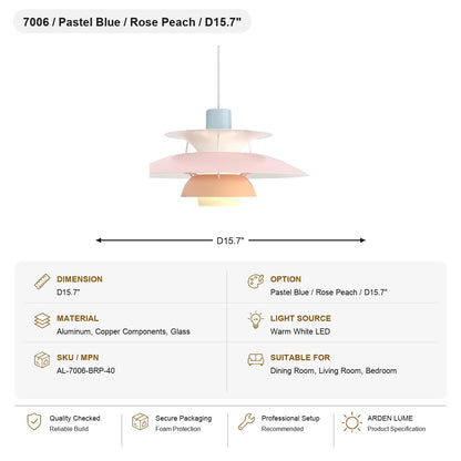 PH5 Layered Metal Pendant Light SKU AL-7006-BRP-40