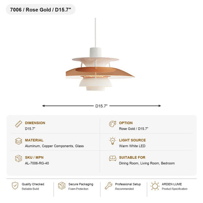PH5 Layered Metal Pendant Light SKU AL-7006-RG-40