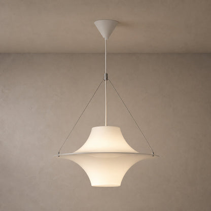 White Acrylic Saucer Pendant Light