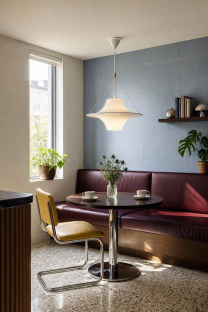 White Acrylic Saucer Pendant Light