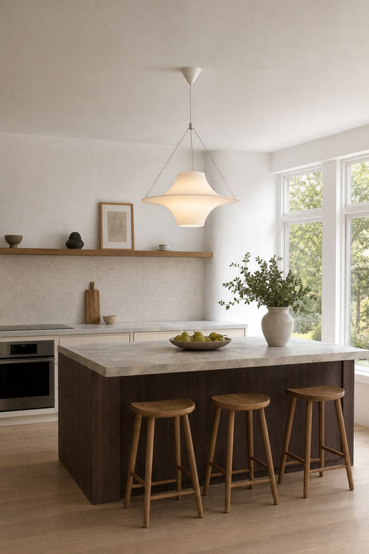 
White Acrylic Saucer Pendant Light