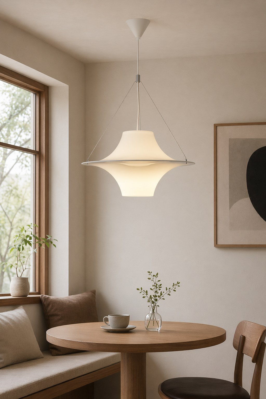 
White Acrylic Saucer Pendant Light