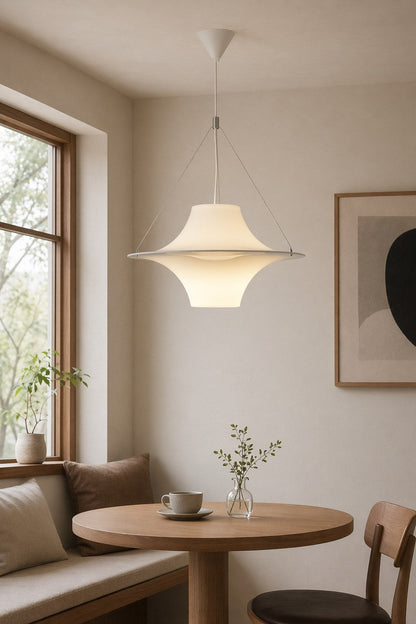 White Acrylic Saucer Pendant Light