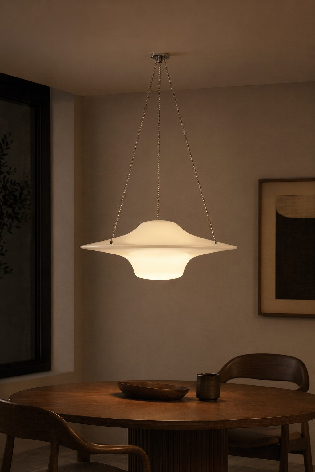 
White Acrylic Saucer Pendant Light