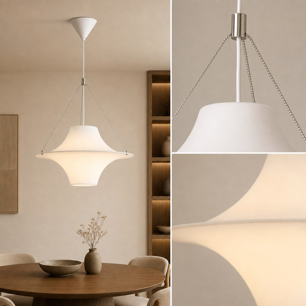 
White Acrylic Saucer Pendant Light